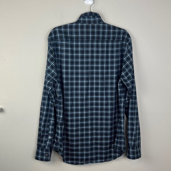 Relwen Blue Plaid Long Sleeve Button Front Shirt - Picture 3 of 4